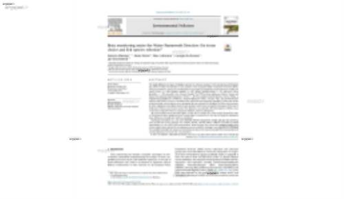 Biota monitoring under the Water Framework Directive: On tissue choice and fish species selection*